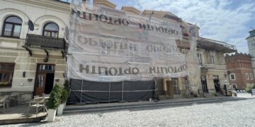 15.05.2026. Sandomierz. Ulica Opatowska 2. Kamienica w remoncie / Fot. Grażyna Szlęzak-Wójcik - Radio Kielce