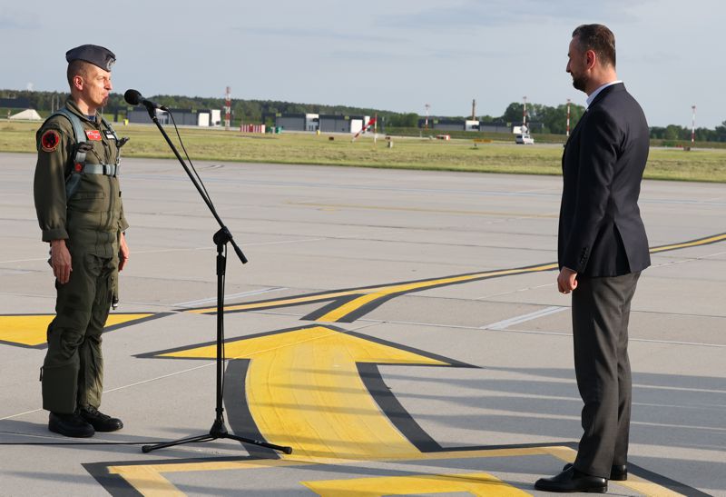 22.05.2026. Łask. Uroczystość powitania pierwszych polskich samolotów F-35 w 32. Bazie Lotnictwa Taktycznego w Łasku / Fot. PAP/Marian Zubrzycki