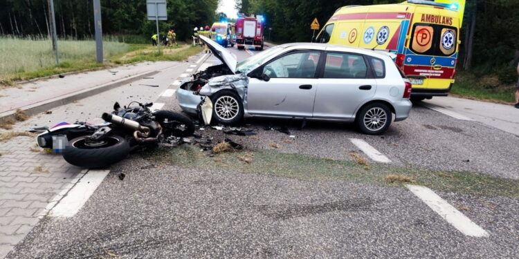 31.05.2026. Luszyca. Wypadek / Źródło: KPP Staszów