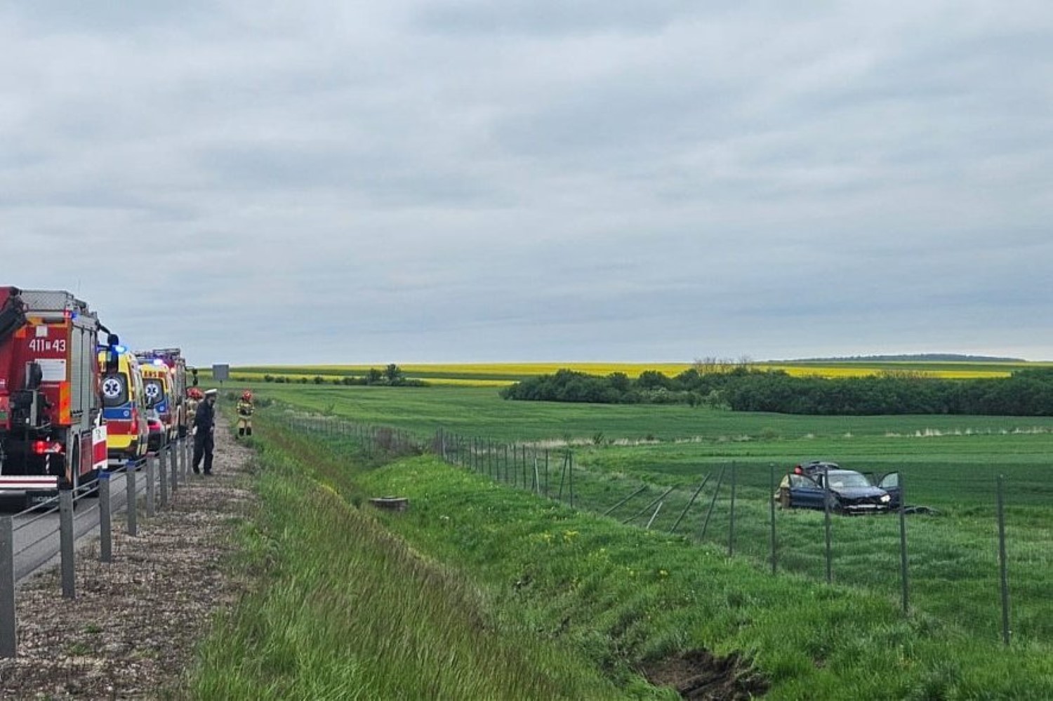 17.05.2026. Mnichów. Wypadek. / Źródło: KPP Jędrzejów