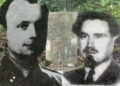 Na grafice (od lewej): SS-Hauptscharführer Wolfgang Rehn, Franz Wittek. W tle pomnik upamiętniający ofiary zabite w bunkrze. / Źródło: Radio Kielce