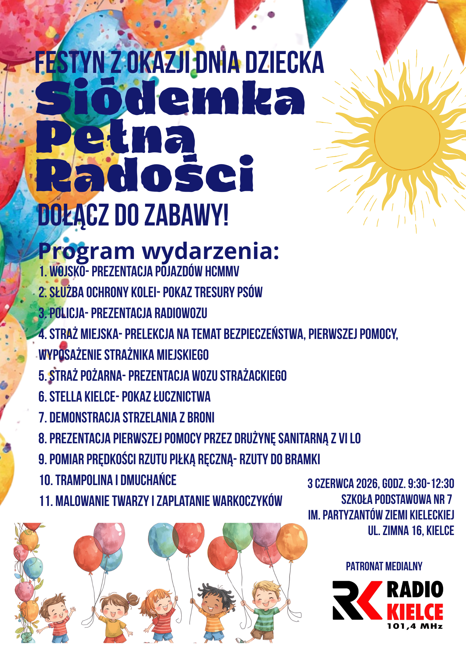 Festyna z okazji Dnia Dziecka - Siódemka Pełna Radości - Radio Kielce
