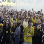 Kielce. Rynek. Feta z okazji zdobycia przez Industrię Kielce Mistrza Polski - Radio Kielce