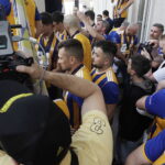 Kielce. Rynek. Feta z okazji zdobycia przez Industrię Kielce Mistrza Polski - Radio Kielce
