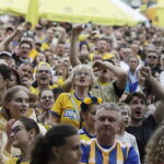 Kielce. Rynek. Feta z okazji zdobycia przez Industrię Kielce Mistrza Polski - Radio Kielce