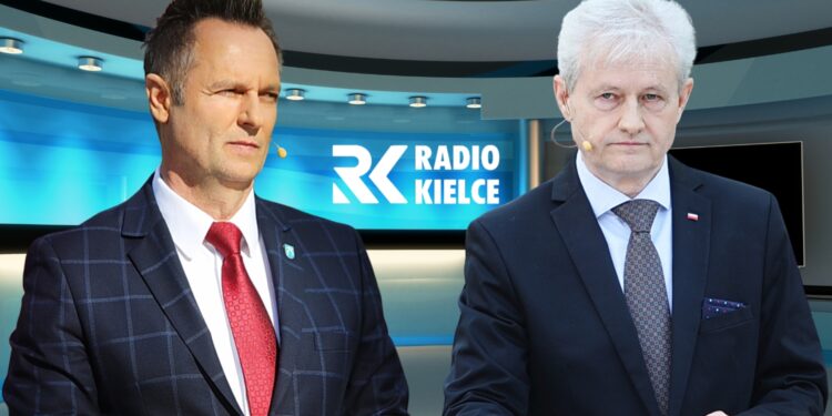 Przed mieszkańcami Pińczowa decydująca debata i II tura wyborów - Radio Kielce Marcin Wojniak i Janusz Koniusz – kandydaci na burmistrza Pińczowa / Fot. Wiktor Taszłow – Radio Kielce