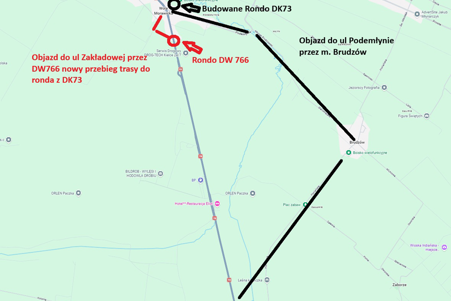 Droga krajowa nr 73 Kielce – Busko-Zdrój – Tarnów. Budowa obwodnicy Morawicy / źródło: GDDKiA Droga krajowa nr 73 Kielce – Busko-Zdrój – Tarnów. Budowa obwodnicy Morawicy / źródło: GDDKiA