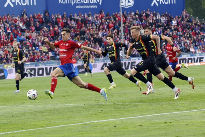 08.05.2026. Częstochowa. Mecz Raków Częstochowa - Korona Kielce / Źródło: PAP/Waldemar Deska