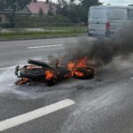 Motorower spłonął w Kielcach