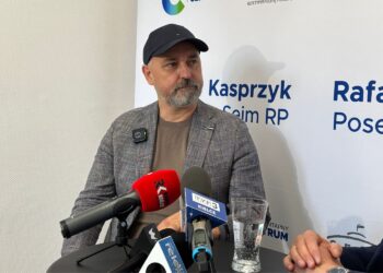 16.06.2026. Kielce. Konferencja posła Rafała Kasprzyka. Na zdjęciu: Jacek Jabrzyk / Fot. Marcin Marszałek - Radio Kielce