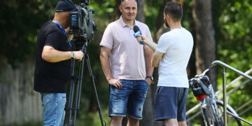 24.06.2026. Kielce. Pierwszy trening Korony Kielce. Na zdjęciu: Paweł Golański / Fot. Wiktor Taszłow - Radio Kielce