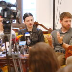 10.06.2026. Kielce. Teatr im. Stefana Żeromskiego. Próba medialna i konferencja przed spektaklem "Księżyc nad Buffalo" / Fot. Wiktor Taszłow - Radio Kielce