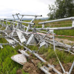 15.06.2026. Krajno Pierwsze. Przewrócony maszt / Fot. Wiktor Taszłow - Radio Kielce