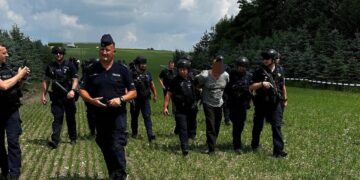 22.06.2026. Mierzawa. Zatrzymanie mężczyzny, podejrzewanego o zabójstwo / Źródło: Policja