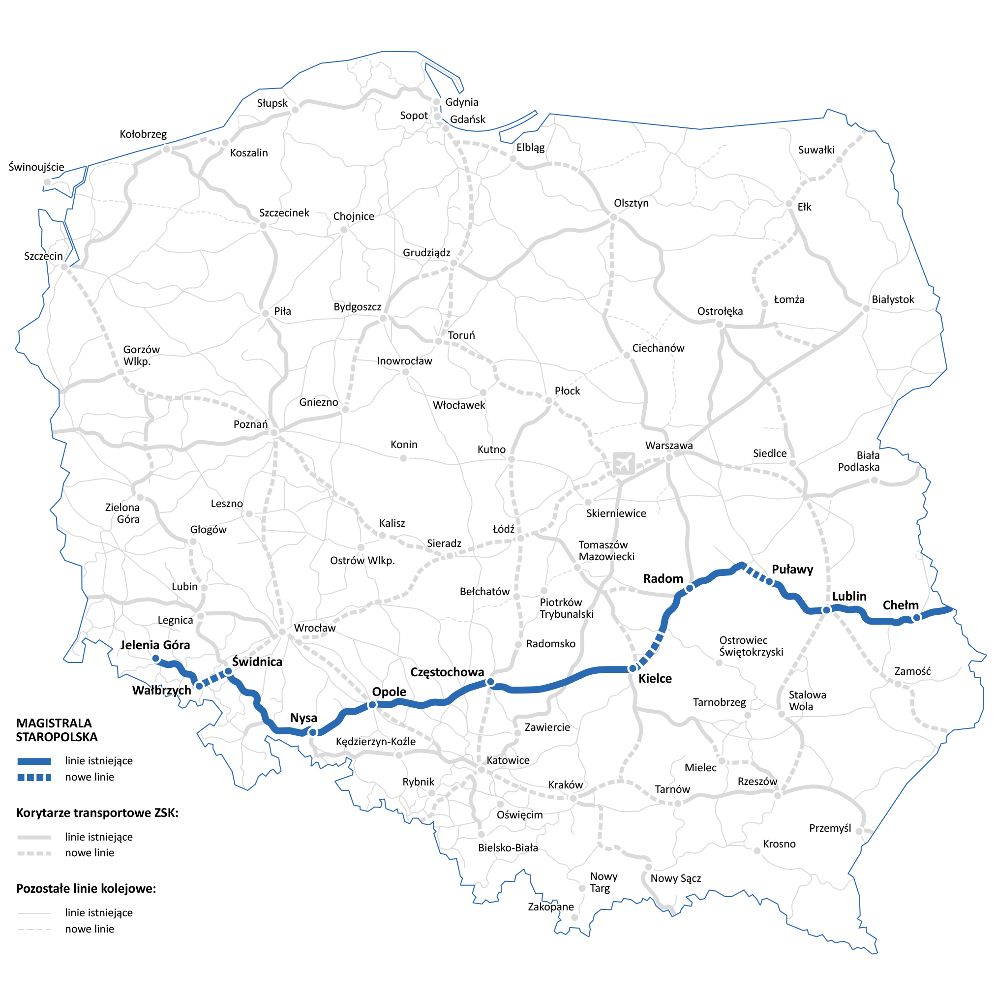 MAGISTRALA MAŁOPOLSKO-ŚWIĘTOKRZYSKA (Zintegrowana Sieć Kolejowa - Plan dla Polskiej Kolei) MAGISTRALA MAŁOPOLSKO-ŚWIĘTOKRZYSKA (Zintegrowana Sieć Kolejowa - Plan dla Polskiej Kolei)