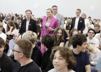 8.06.2026. Kielce. I Liceum Ogólnokształcące im. Stefana Żeromskiego. Wizyta minister edukacji Barbara Nowacka w Kielcach / Fot. Jarosław Kubalski – Radio Kielce