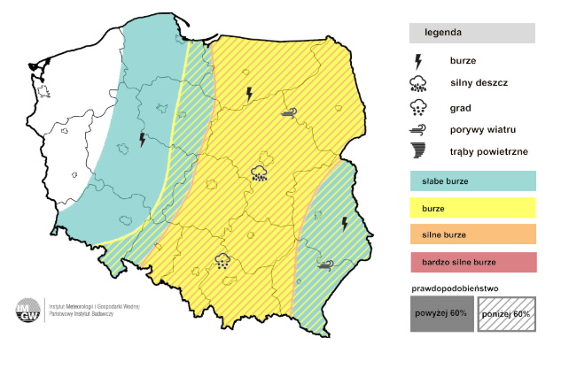 Czerwona mapa alertów. Wraz ze szczytem upałów nadciągają burze - Radio Kielce Czerwona mapa alertów. Wraz ze szczytem upałów nadciągają burze - Radio Kielce