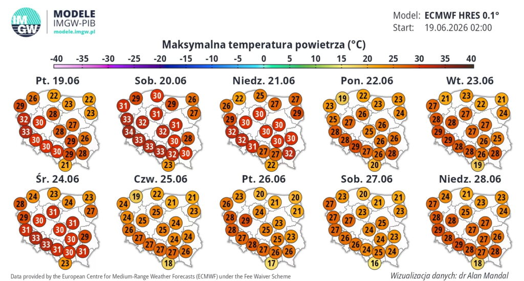 Czerwona mapa alertów. Wraz ze szczytem upałów nadciągają burze - Radio Kielce Czerwona mapa alertów. Wraz ze szczytem upałów nadciągają burze - Radio Kielce