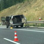 19.07.2026. Skarżysko-Kamienna. S7. Pożar samochodu osobowego / Fot. Marcin Marszałek - Radio Kielce