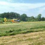 01.07.2026. Kików. Wypadek podczas prac polowych / Źródło: PSP Busko-Zdrój