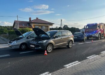 20.07.2026. DK74. Makoszyn. Zderzenie trzech samochodów osobowych / Fot. policja