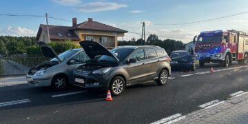 20.07.2026. DK74. Makoszyn. Zderzenie trzech samochodów osobowych / Fot. policja