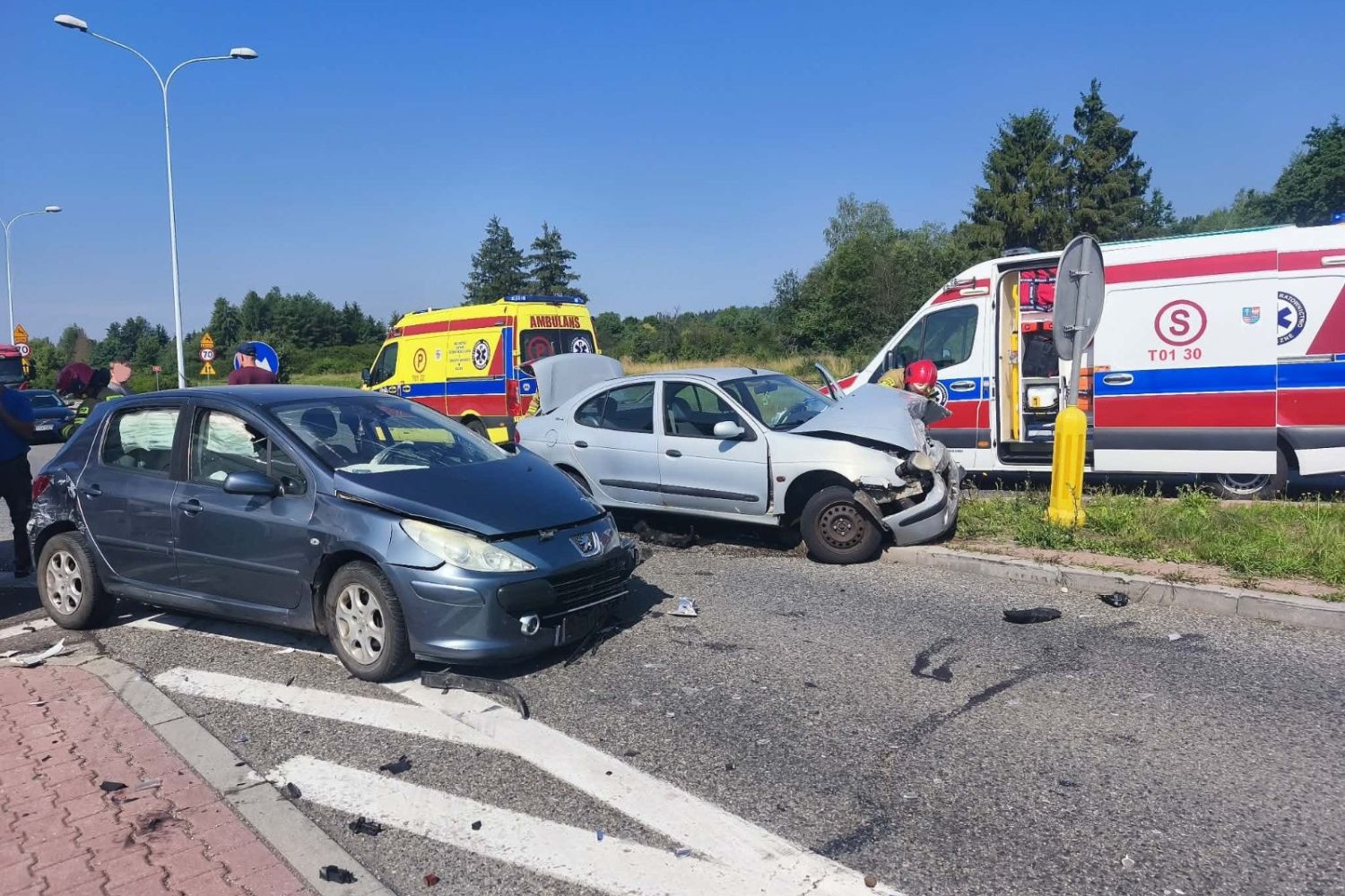 16.07.2026. Skarżysko-Kamienna. Droga krajowa nr 42. Wypadek / Fot. straż pożarna