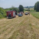 01.07.2026. Kików. Wypadek podczas prac polowych / Źródło: PSP Busko-Zdrój