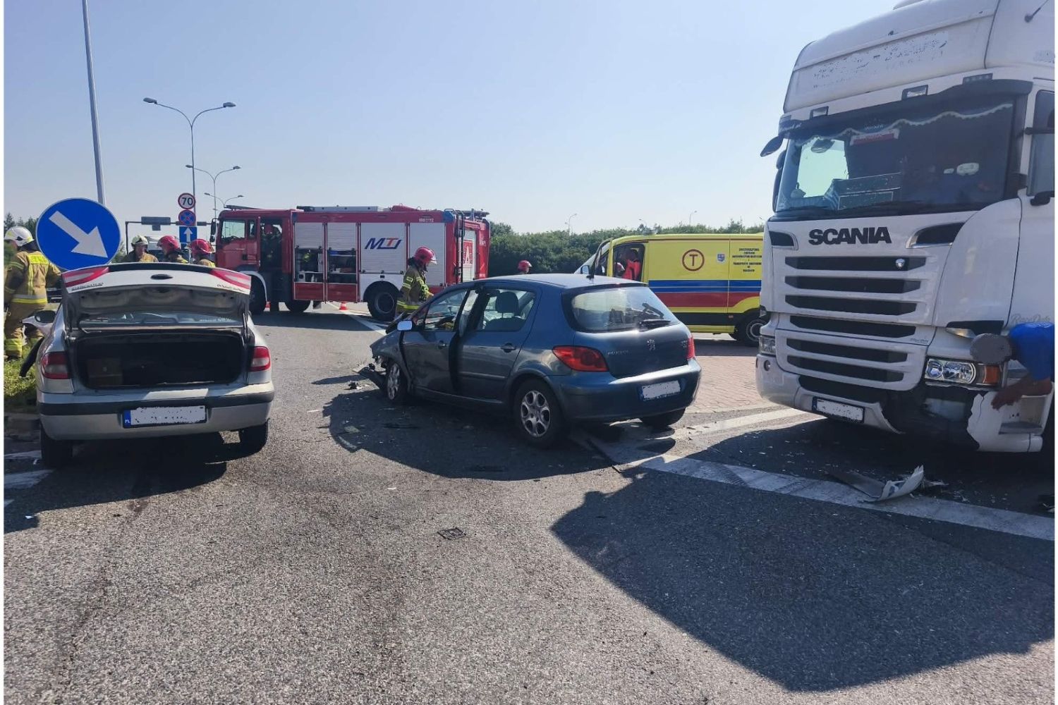 16.07.2026. Skarżysko-Kamienna. Droga krajowa nr 42. Wypadek / Fot. straż pożarna