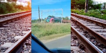 Lokomotywa wypadła z torów