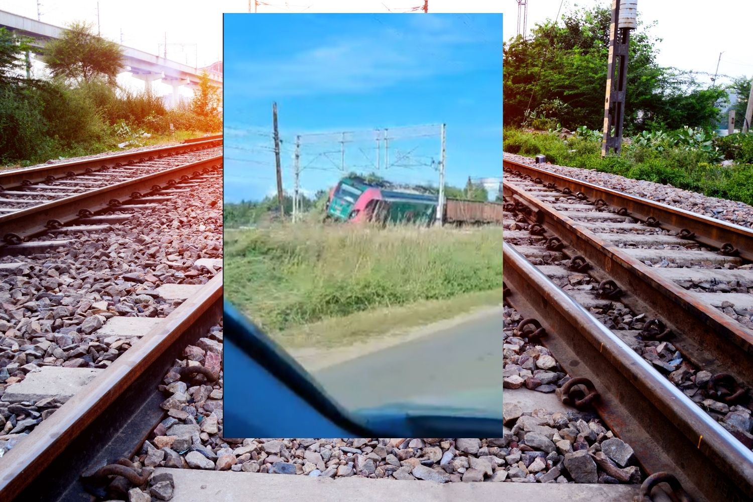 Lokomotywa wypadła z torów