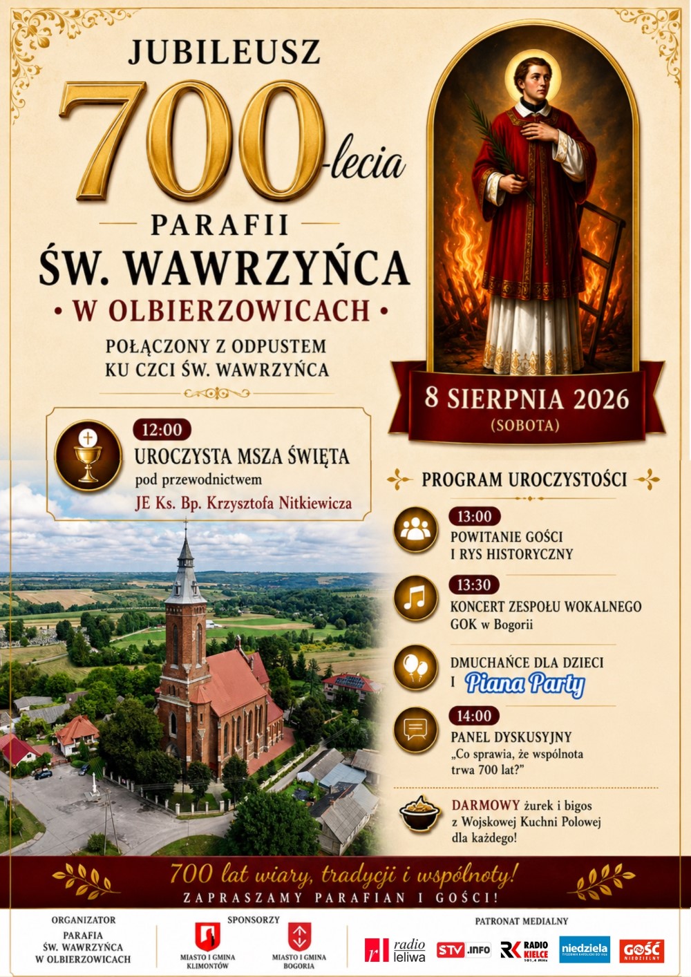 Jubileusz 700-lecia parafii Św. Wawrzyńca w Olbierzowicach - Radio Kielce