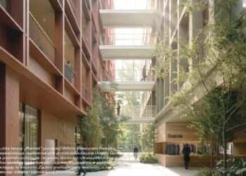 Rozbudowa budynku Urzędu Marszałkowskiego Województwa Świętokrzyskiego w Kielcach przy alei IX Wieków Kielc - koncepcja architektoniczno-urbanistyczna / źródło: NM Architekci / kielce.sarp.org.pl