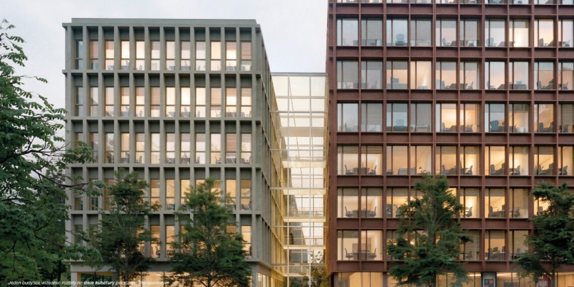 Rozbudowa budynku Urzędu Marszałkowskiego Województwa Świętokrzyskiego w Kielcach przy alei IX Wieków Kielc - koncepcja architektoniczno-urbanistyczna / źródło: NM Architekci / kielce.sarp.org.pl