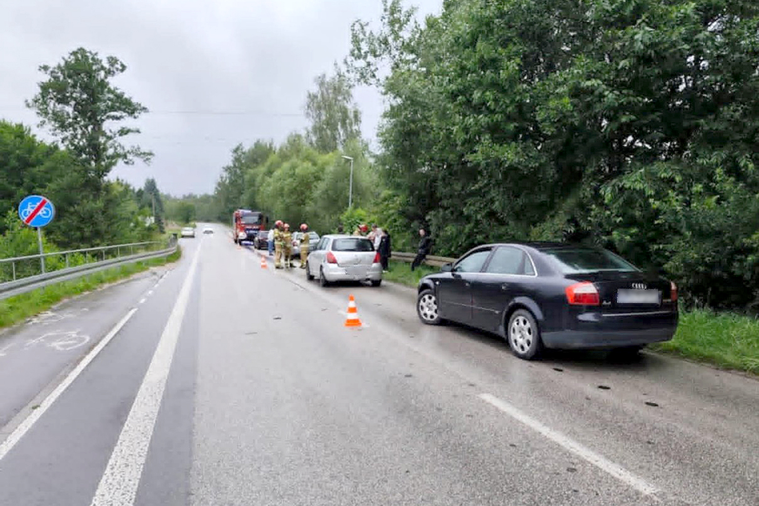 Zderzenie czterech aut. Ranna kobieta