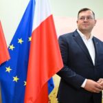 12.07.2026. Daleszyce. Minister rolnictwa Stefan Krajewski podczas konferencji prasowej w Miejsko-Gminnym Ośrodku Kultury w Daleszycach / Fot. PAP/Piotr Polak