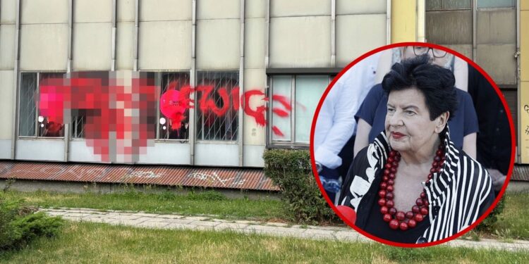 Biuro lewicowej partii zniszczone. Wulgarne napisy na szybach - Radio Kielce Biuro lewicowej partii zniszczone. Wulgarne napisy na szybach