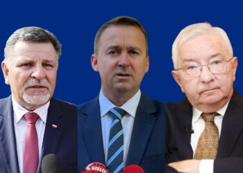 Na zdjęciu: Andrzej Kryj, Michał Cieślak i Krzysztof Lipiec / źródło: Radio Kielce