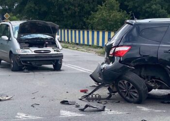 21.08.2026. Nietulisko Małe w gminie Kunów. Zderzenie czterech samochodów / Fot. Na Drodze Świętokrzyskie - Facebook