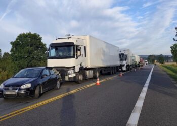 Kolizja na ważnej trasie w stronę Kielc