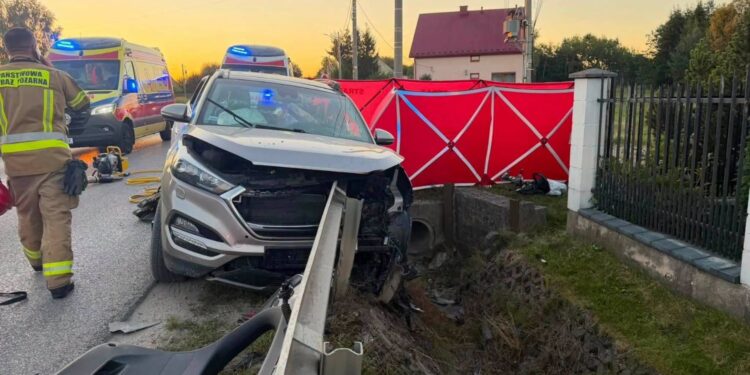 Tragedia o poranku w Rykoszynie - Radio Kielce 15.08.2026. Rykoszyn. Wypadek / Fot. Kieleckie Patrole / Fot. OSP KSRG Piekoszów