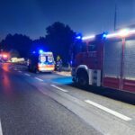 28.08.2026. Ćmińsk. DK 74. Zderzenie dwóch ciężarówek / Fot. PSP Kielce