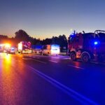 28.08.2026. Ćmińsk. DK 74. Zderzenie dwóch ciężarówek / Fot. PSP Kielce
