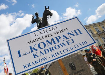 12.08.2026 Kielce. Kadrówka wkroczyła do miasta. Uroczystości / Fot. Wiktor Taszłow - Radio Kielce