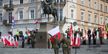 12.08.2026 Kielce. Kadrówka wkroczyła do miasta. Uroczystości / Fot. Wiktor Taszłow - Radio Kielce
