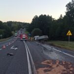 28.08.2026. Ćmińsk. DK 74. Zderzenie dwóch ciężarówek / Fot. policja