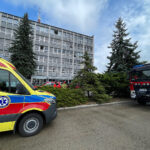 7.08.2026. Kielce. Ewakuacja Urzędu Marszałkowskiego Województwa Świętokrzyskiego przy Alei IX Wieków Kielc / Fot. Wiktor Taszłow – Radio Kielce