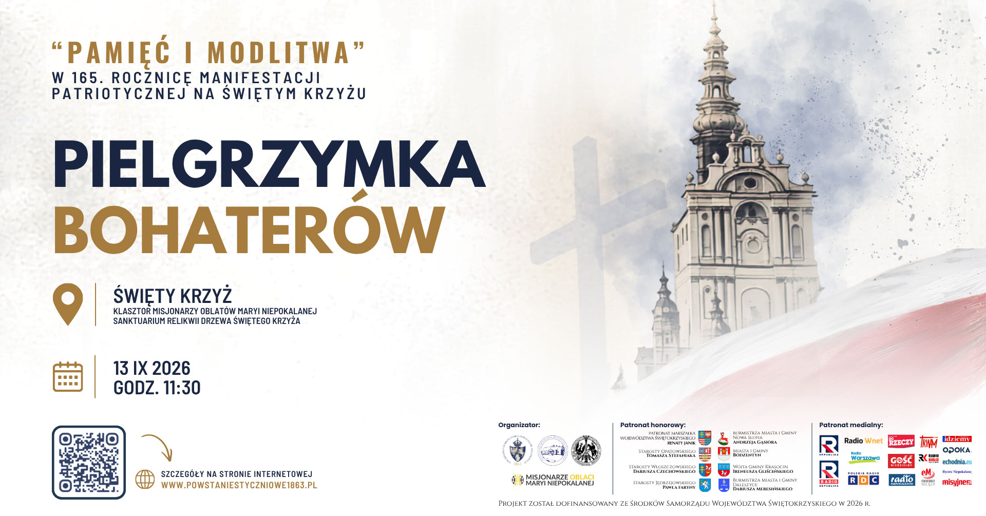 Pielgrzymka Bohaterów - pamięć i modlitwa, w 165. rocznicę manifestacji patriotycznej na Świętym Krzyżu - Radio Kielce