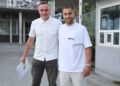 Ondřej Lingr czwartym Czechem w Koronie. Grał z Patrikiem Hellebrandem - Radio Kielce 27.08.2026. Kielce. Exbud Arena. Na zdjęciu (od lewej): Paweł Golański i Ondřej Lingr / Fot. Radio Kielce