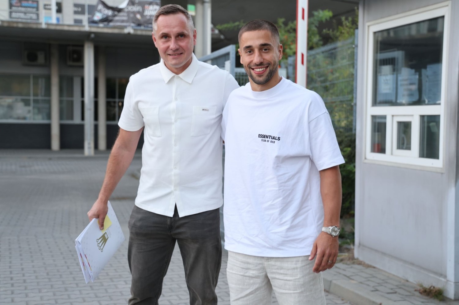 27.08.2026. Kielce. Exbud Arena. Na zdjęciu (od lewej): Paweł Golański i Ondřej Lingr / Fot. Radio Kielce